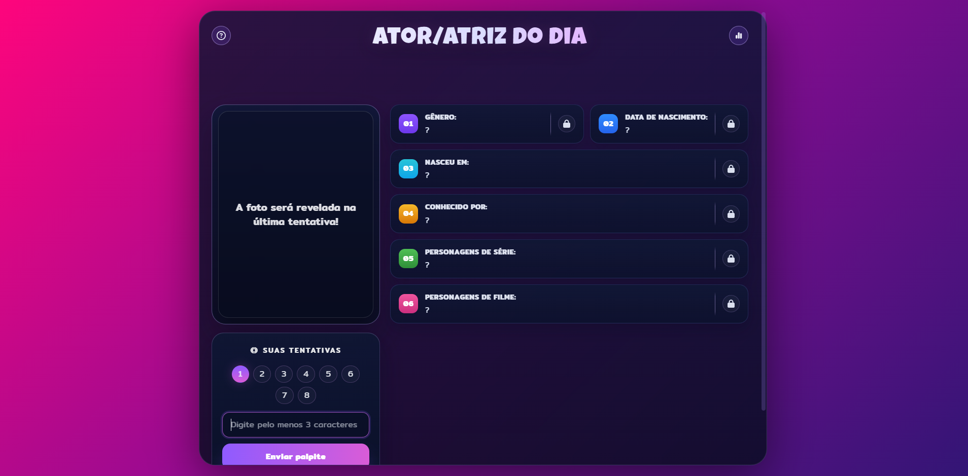 Ator/Atriz Do Dia
